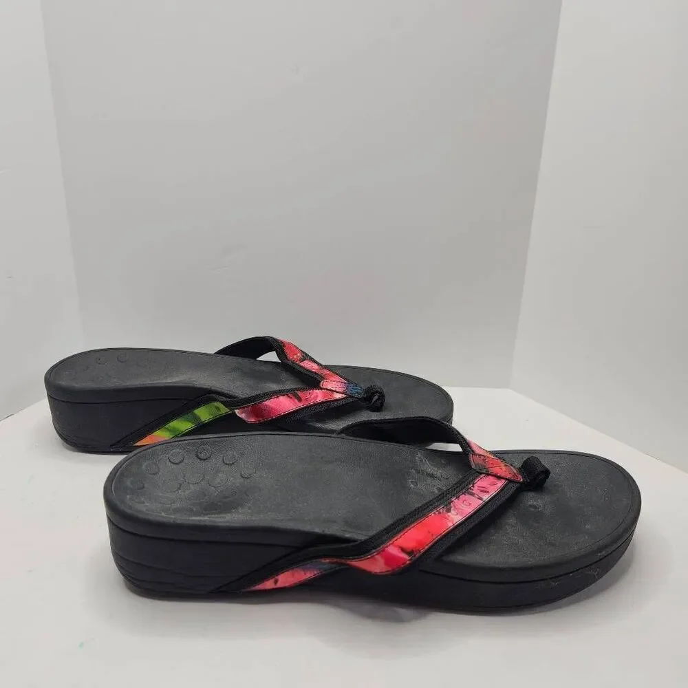 Vionic Womens Black High Tide Podiatrist Design Sandals Size 10 Flip Flop